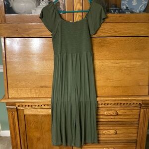 Nordstrom Short Sleeve Olive Green Jumpsuit